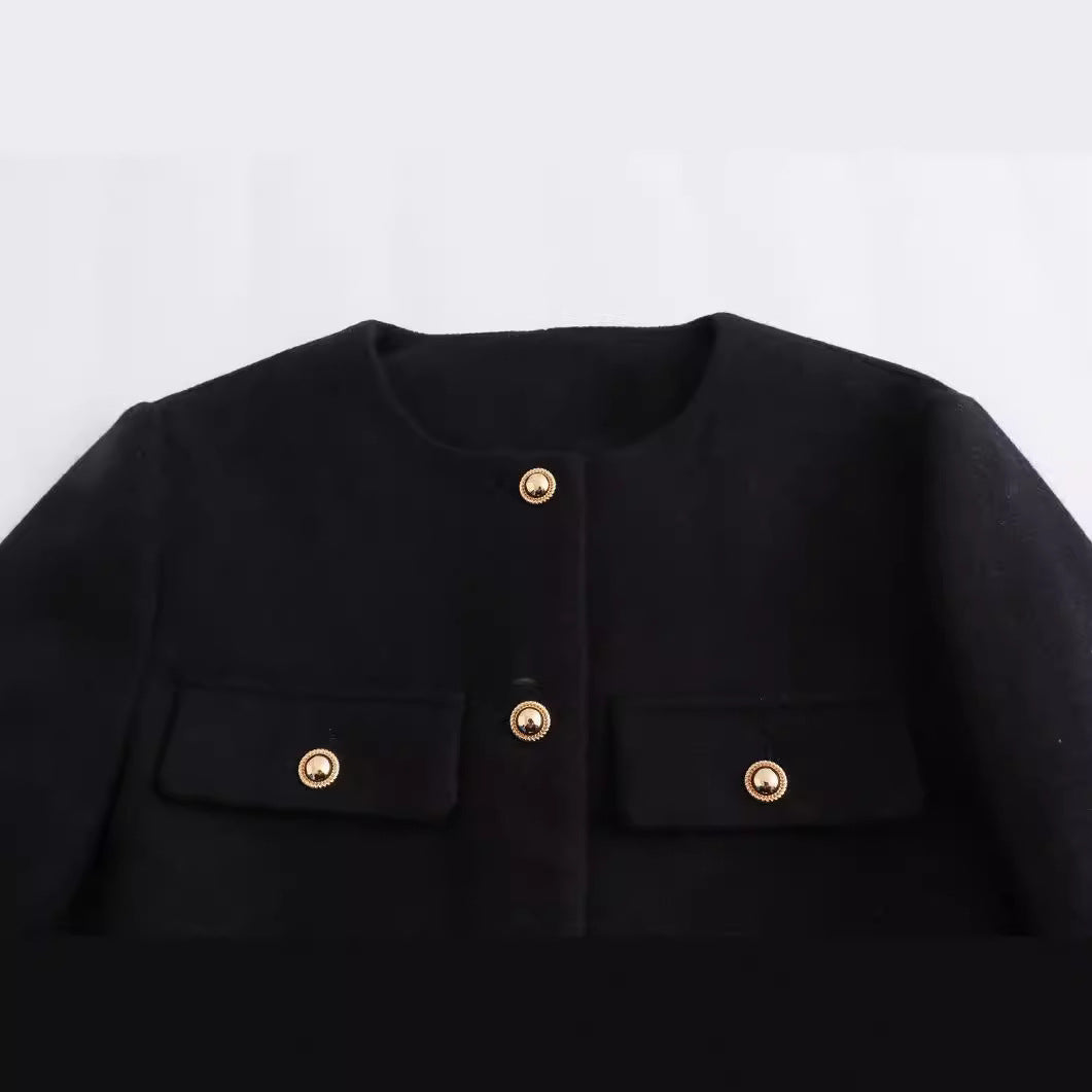 Women's Fashion Button Decoration Short Suit Coat