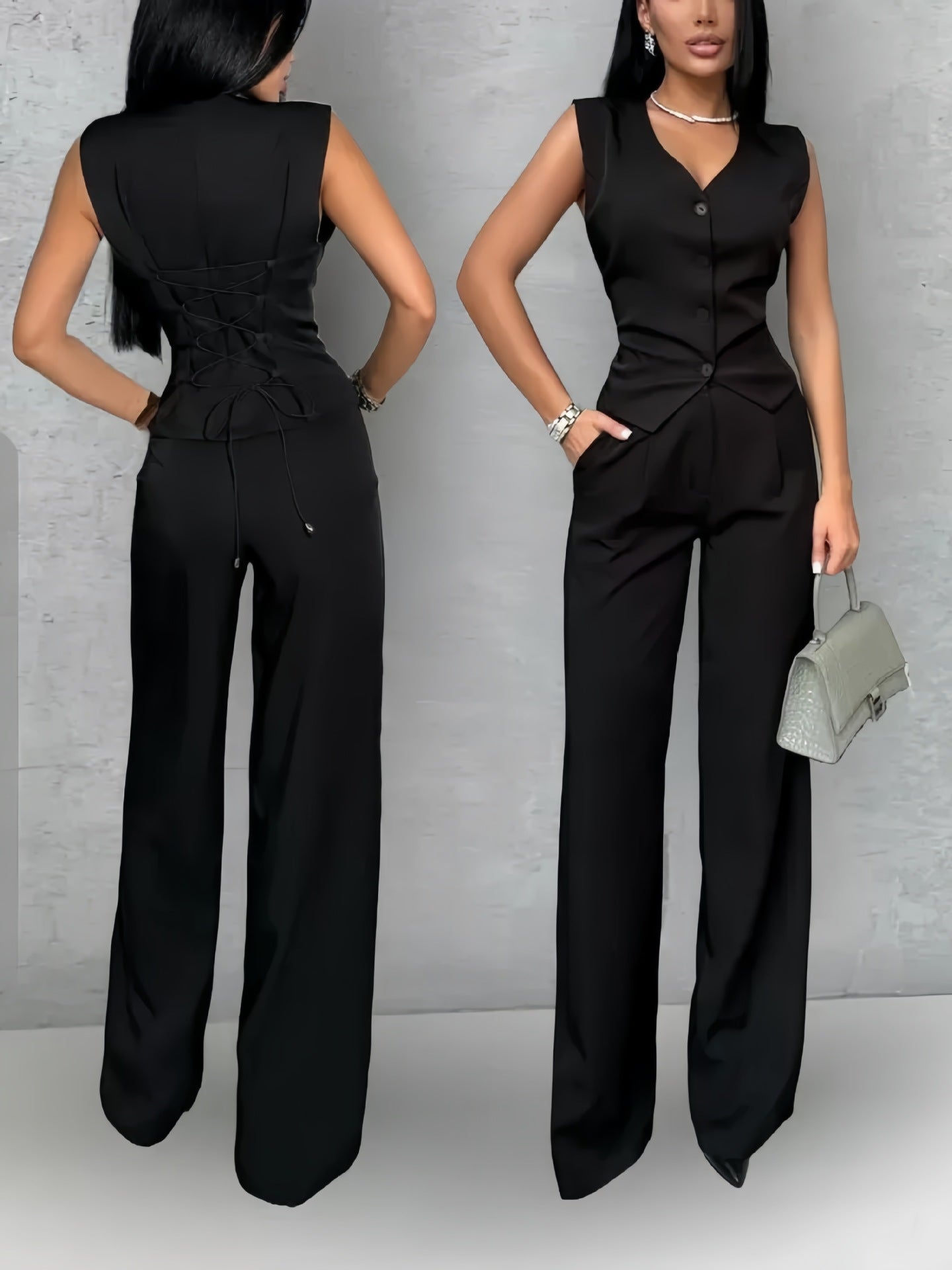 Women's Outer Wear Spring And Summer Vest Pants Two-piece Set