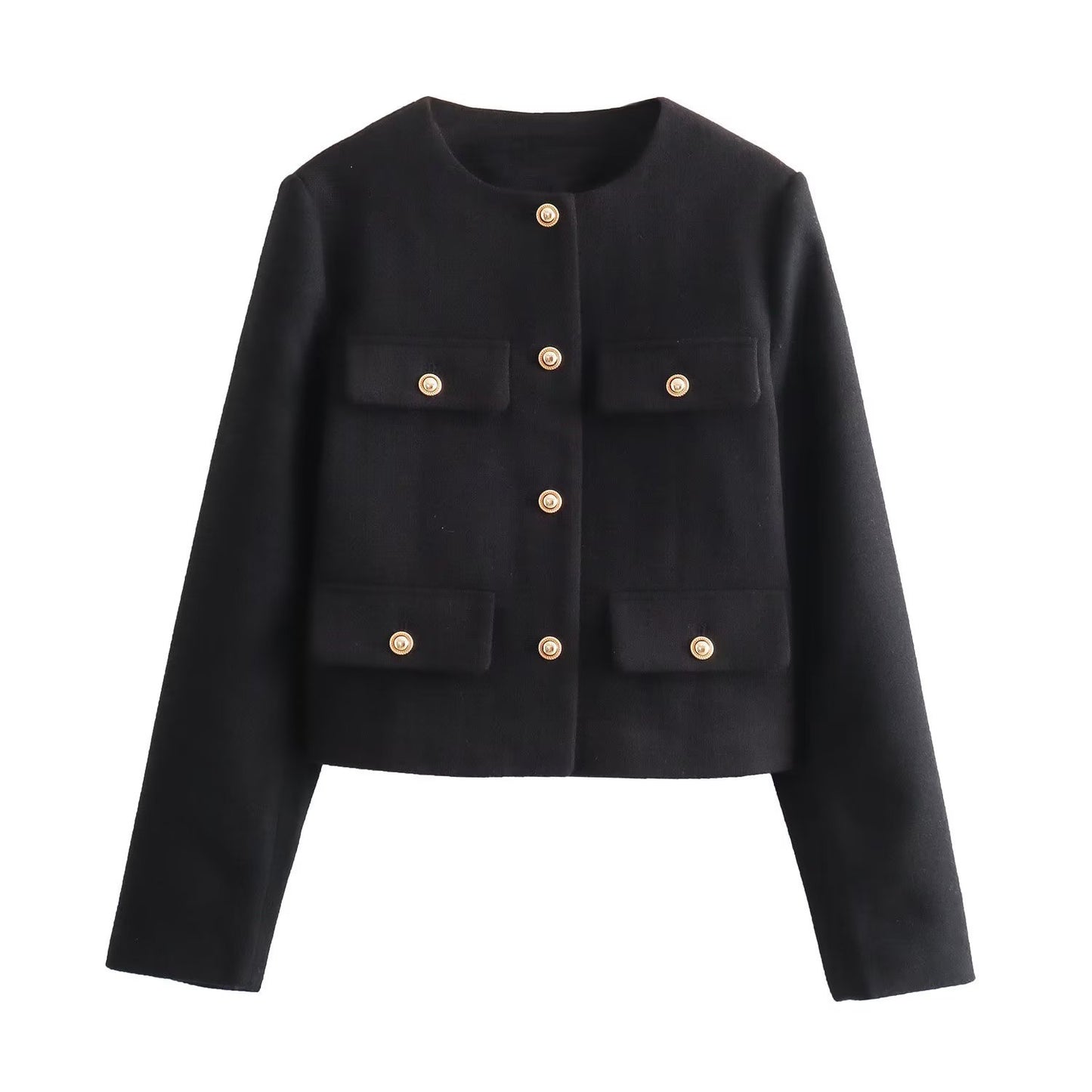 Women's Fashion Button Decoration Short Suit Coat