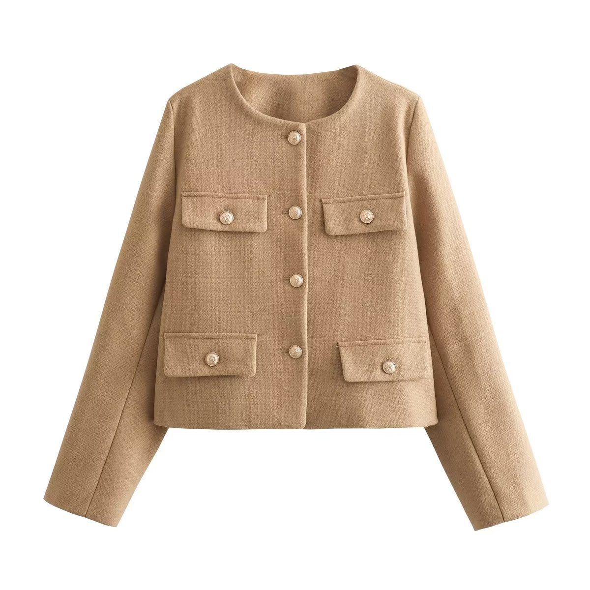 Women's Fashion Button Decoration Short Suit Coat
