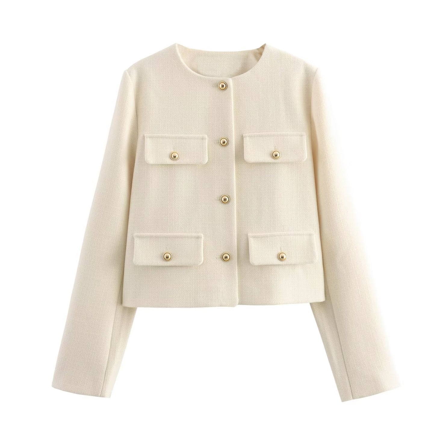 Women's Fashion Button Decoration Short Suit Coat