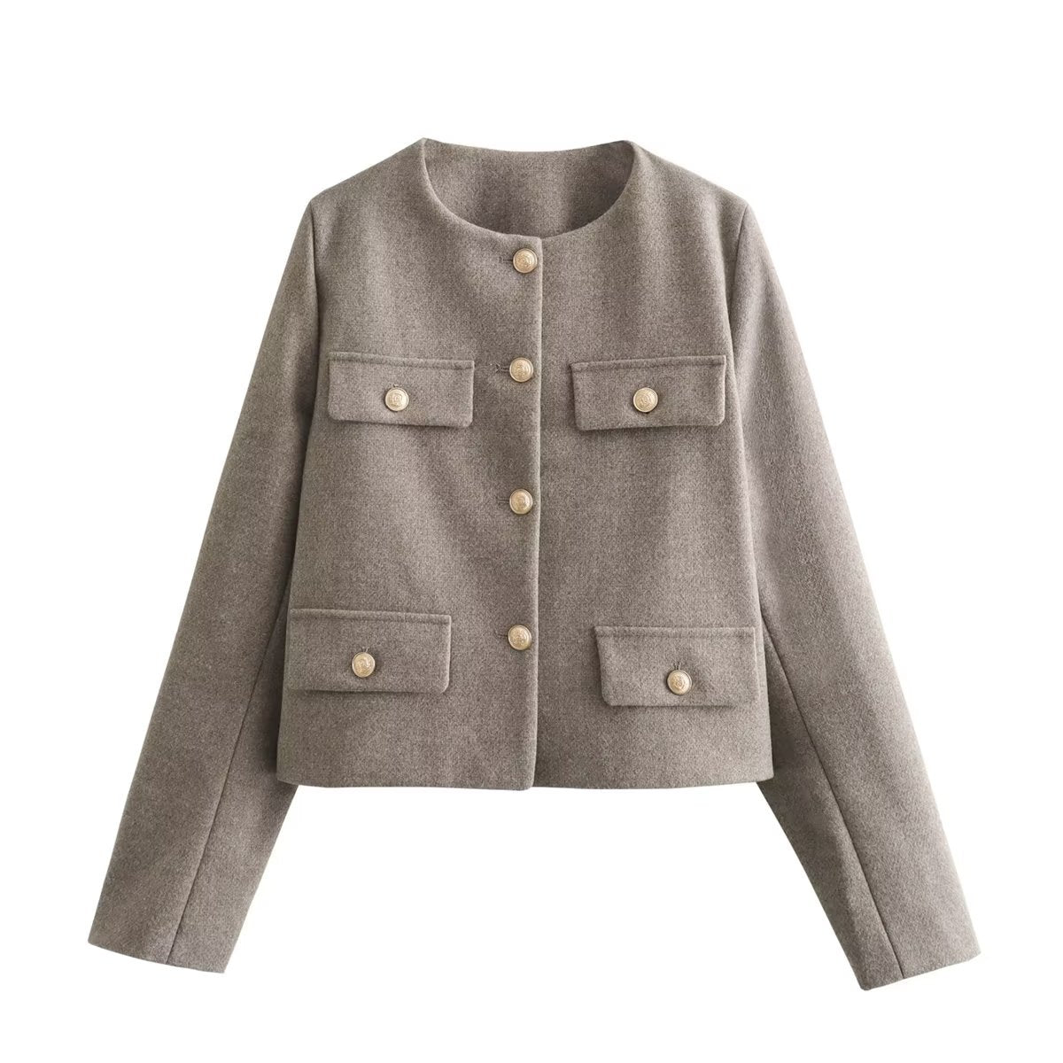 Women's Fashion Button Decoration Short Suit Coat