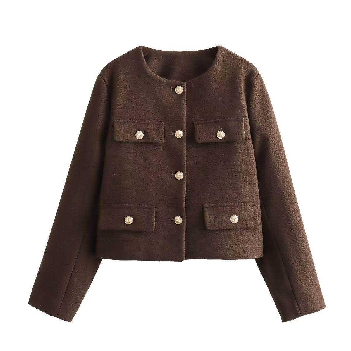 Women's Fashion Button Decoration Short Suit Coat