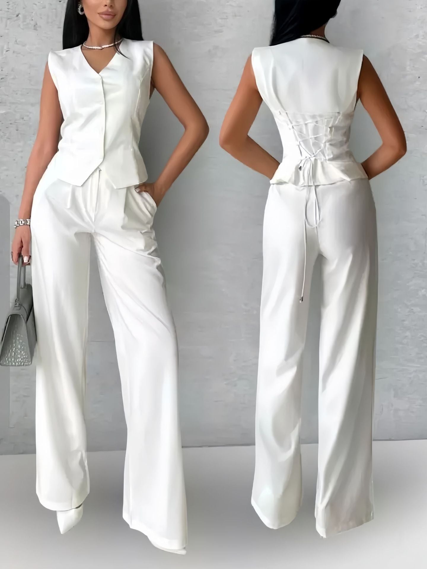 Women's Outer Wear Spring And Summer Vest Pants Two-piece Set