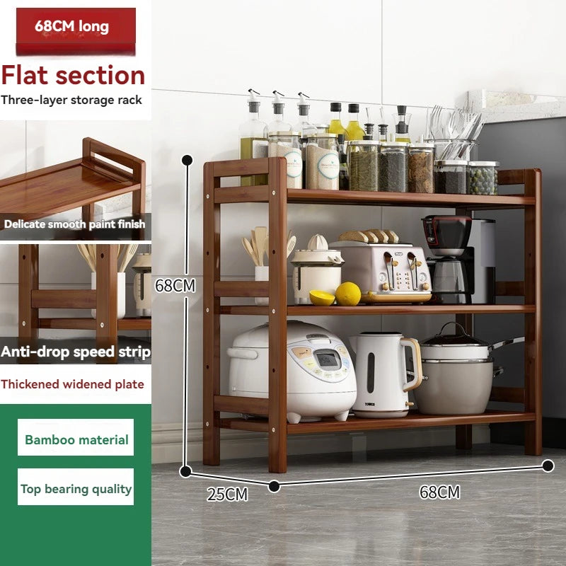 Kitchen shelf, floor standing multi-layer product collection, household pot seasoning shelf, fruit and vegetable bowl and dish