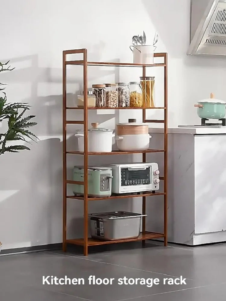 Kitchen shelf, floor standing multi-layer product collection, household pot seasoning shelf, fruit and vegetable bowl and dish