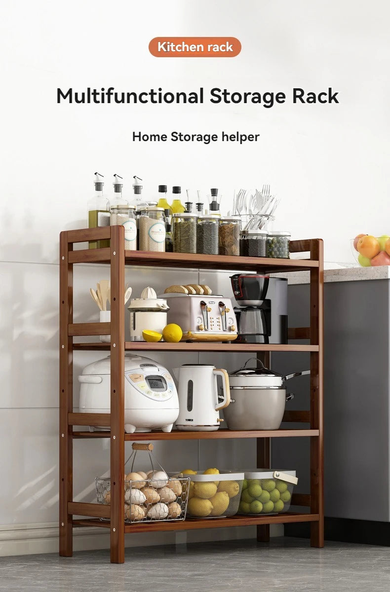 Kitchen shelf, floor standing multi-layer product collection, household pot seasoning shelf, fruit and vegetable bowl and dish