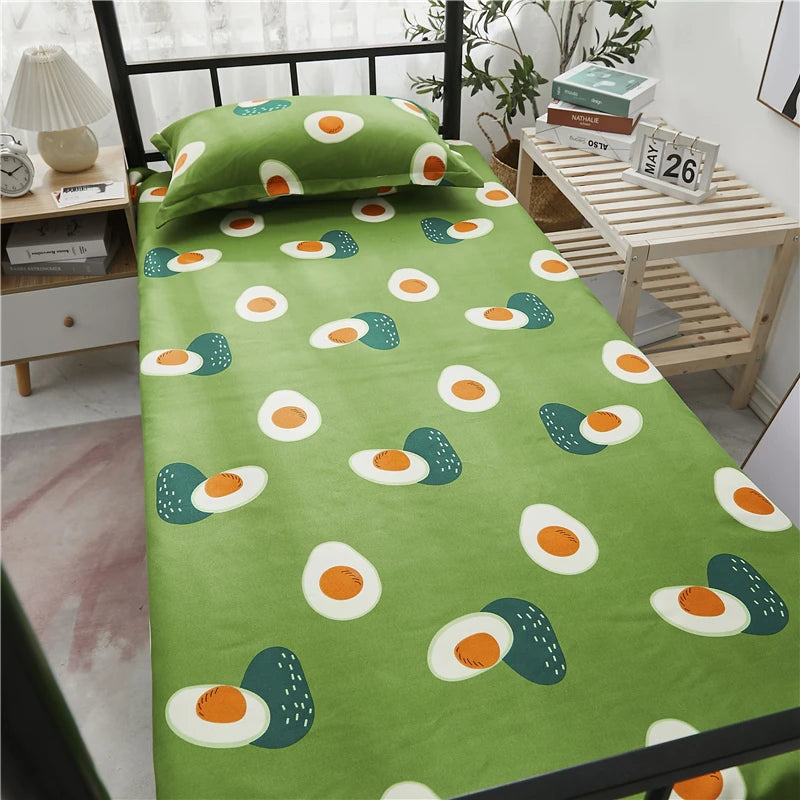 Printed Bed Sheet 1pc For Single Bed 120*210cm Home Textile Modern 100% Polyester Flat Sheets Bed Linens Single Bedspread