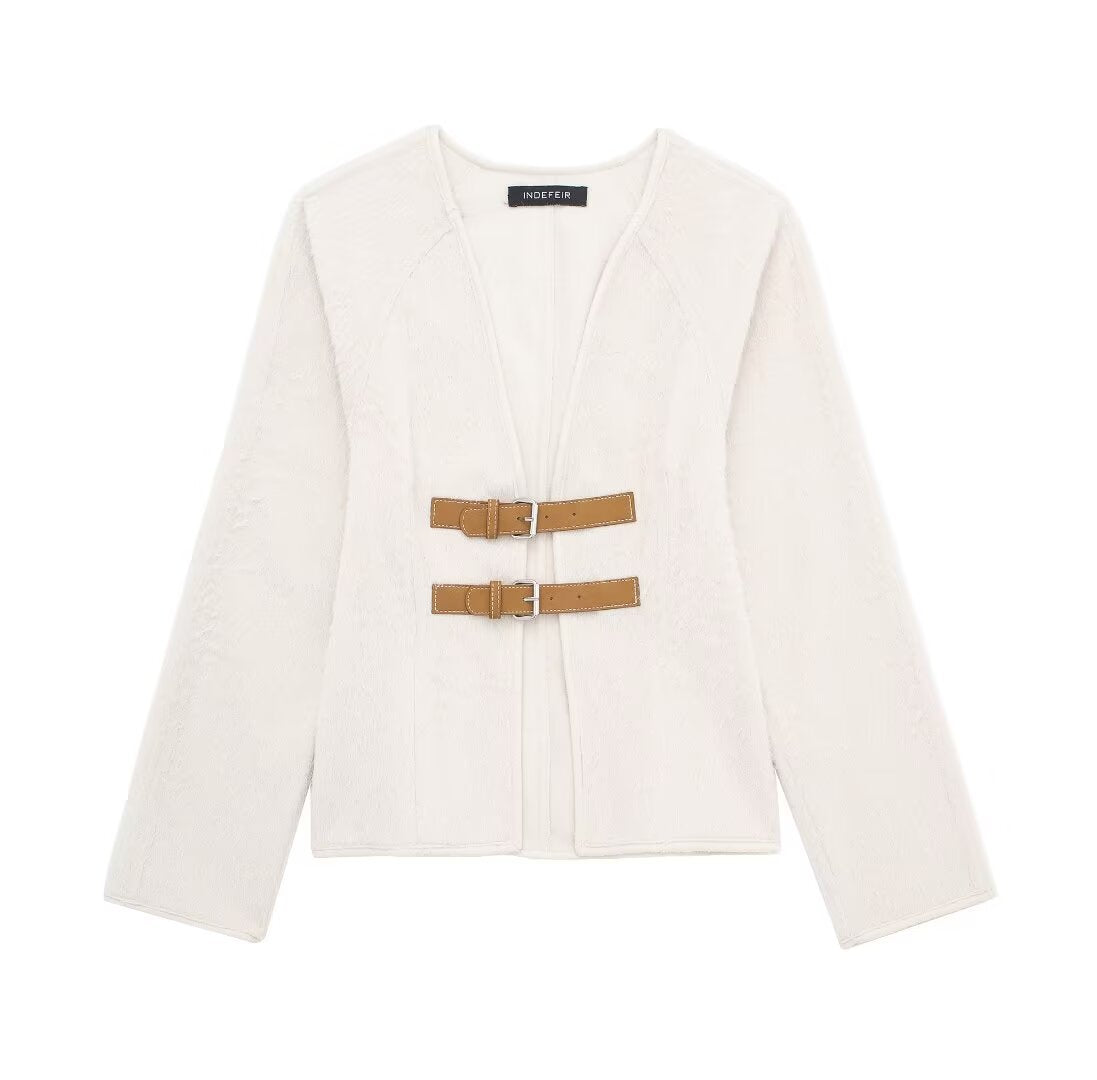 Fashionable Women's New Soft Coat With Strap