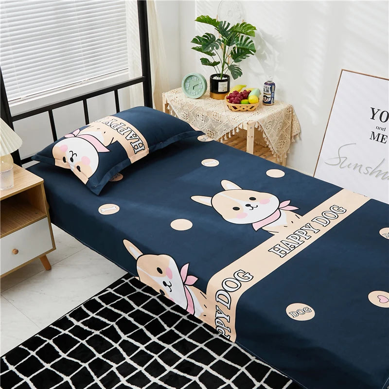 Printed Bed Sheet 1pc For Single Bed 120*210cm Home Textile Modern 100% Polyester Flat Sheets Bed Linens Single Bedspread