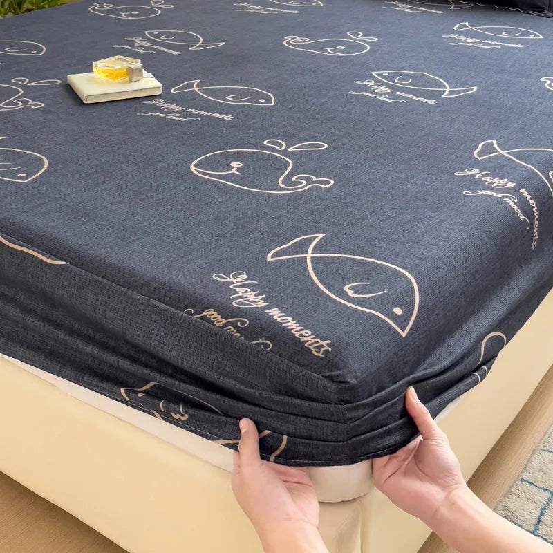 Cute Animal Fitted Bed Sheet – Non-Slip Mattress Cover with Elastic Band