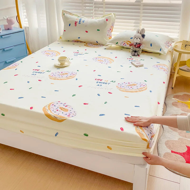 Cute Animal Fitted Bed Sheet – Non-Slip Mattress Cover with Elastic Band