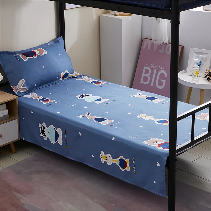 Printed Bed Sheet 1pc For Single Bed 120*210cm Home Textile Modern 100% Polyester Flat Sheets Bed Linens Single Bedspread