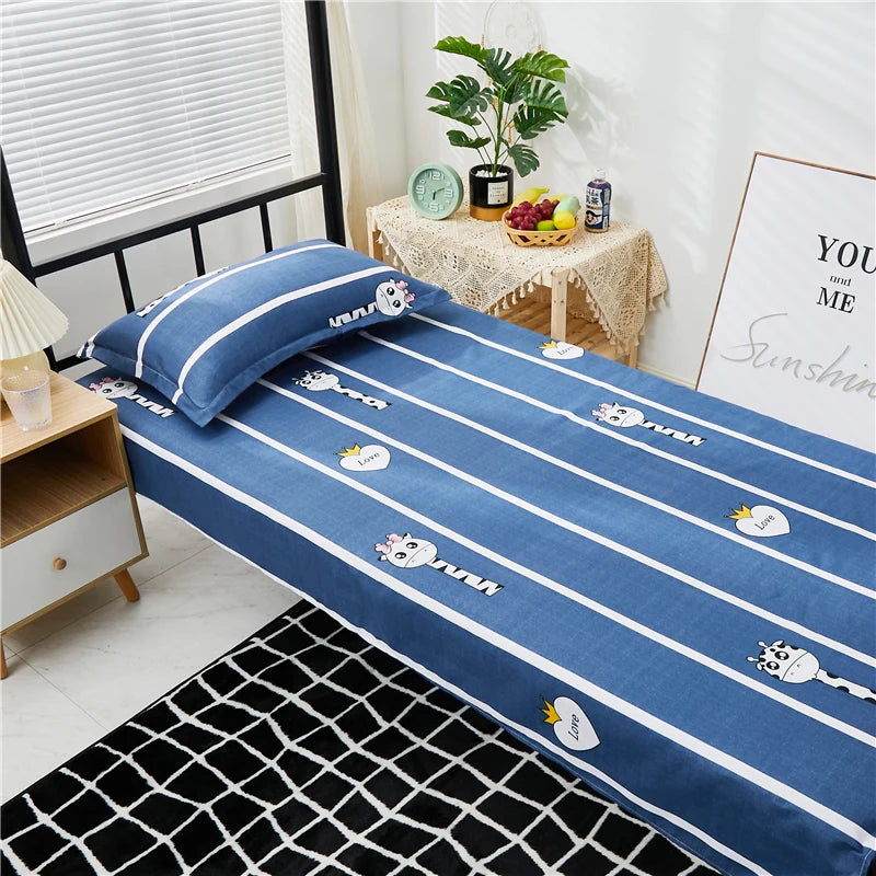 Printed Bed Sheet 1pc For Single Bed 120*210cm Home Textile Modern 100% Polyester Flat Sheets Bed Linens Single Bedspread