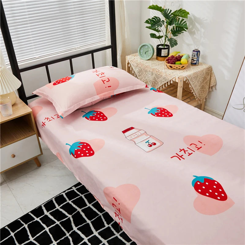 Printed Bed Sheet 1pc For Single Bed 120*210cm Home Textile Modern 100% Polyester Flat Sheets Bed Linens Single Bedspread