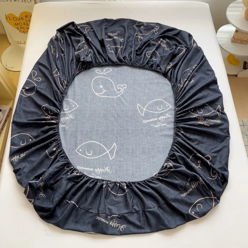 Cute Animal Fitted Bed Sheet – Non-Slip Mattress Cover with Elastic Band