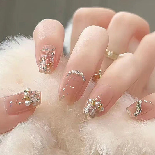 Reusable Acrylic Full Cover Oval Stick on Nail for Women Girls Nail Art Accessories